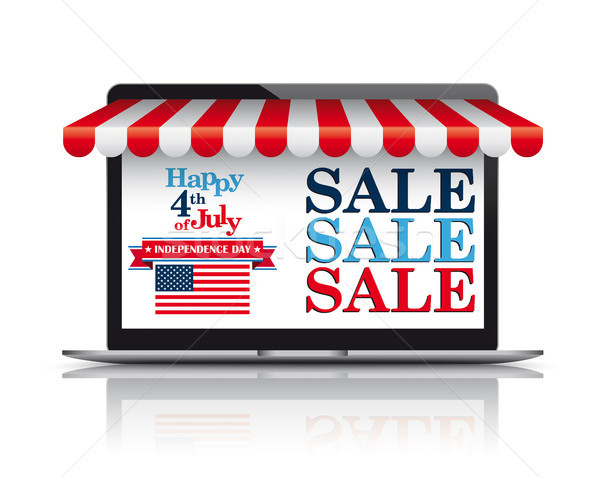 Notebook Red Awning Independence Day Stock photo © limbi007