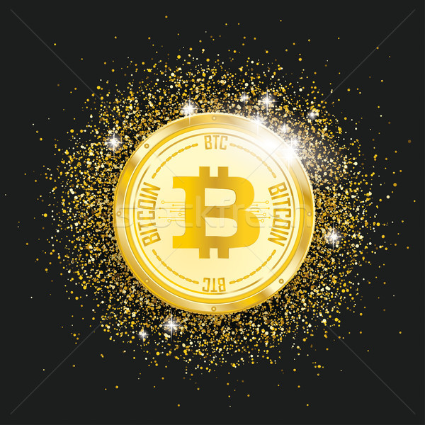 Bitcoin Golden Particles Confetti Glitter Stock photo © limbi007