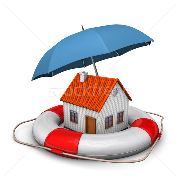 House Umbrella Lifebelt Stock photo © limbi007