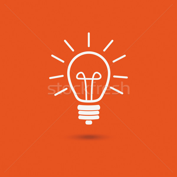 Oranje lamp idee witte grijs Stockfoto © limbi007