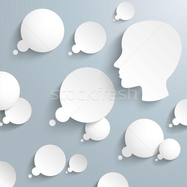 Thought Bubbles Human Head Infographic Stock photo © limbi007