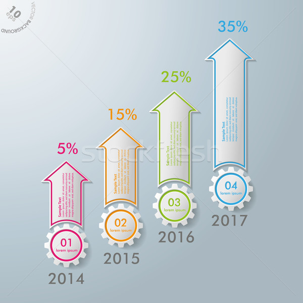 Colorful Arrows With Gears Chart Infographic Design Stock photo © limbi007