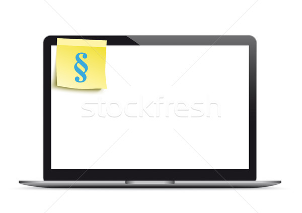 Notebook Mockup Yellow Sticker Paragraph Stock photo © limbi007