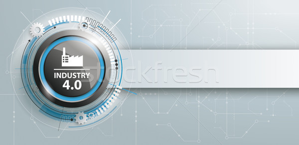 Industry 4.0 Button Circuit Board Banner Stock photo © limbi007