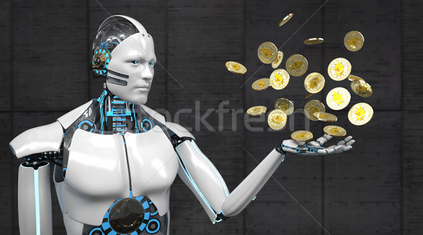 Robot Golden Ethereum Coins Stock photo © limbi007