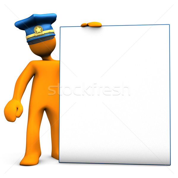 Police Officer With Sign Board Stock photo © limbi007