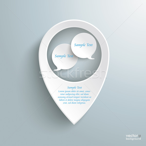 White Location Marker Infographic Two Speech Bubbles Stock photo © limbi007