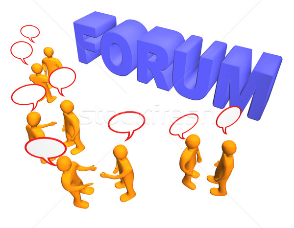 Forum 3D illustrazione 3d molti parlare Foto d'archivio © limbi007