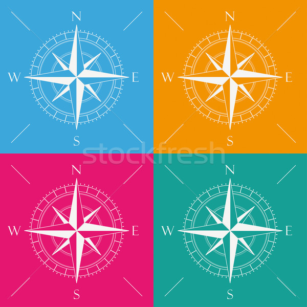 4 Colored Compass Stock photo © limbi007