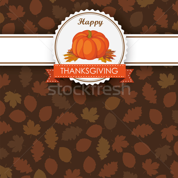 Autumn Foliage Pumpkin Thanksgiving Emblem Banner Stock photo © limbi007