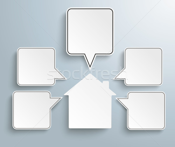 House Quadratic Speech Bubbles Stock photo © limbi007