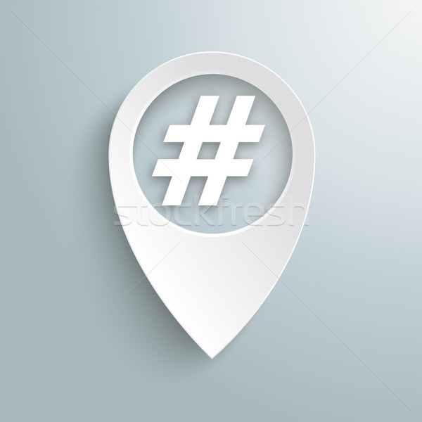 White Location Marker Hashtag Stock photo © limbi007