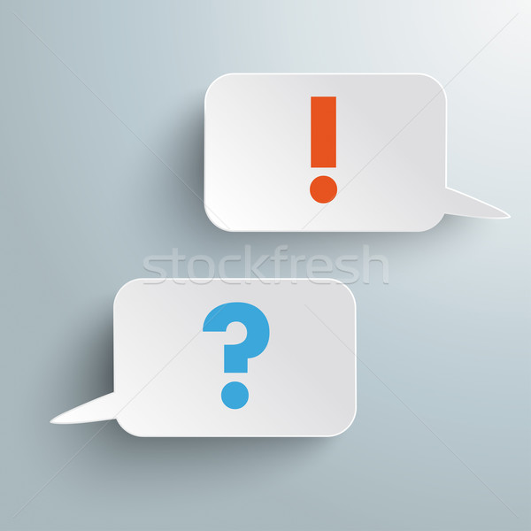 Two Rectangle Speech Bubbles Question Answer Stock photo © limbi007