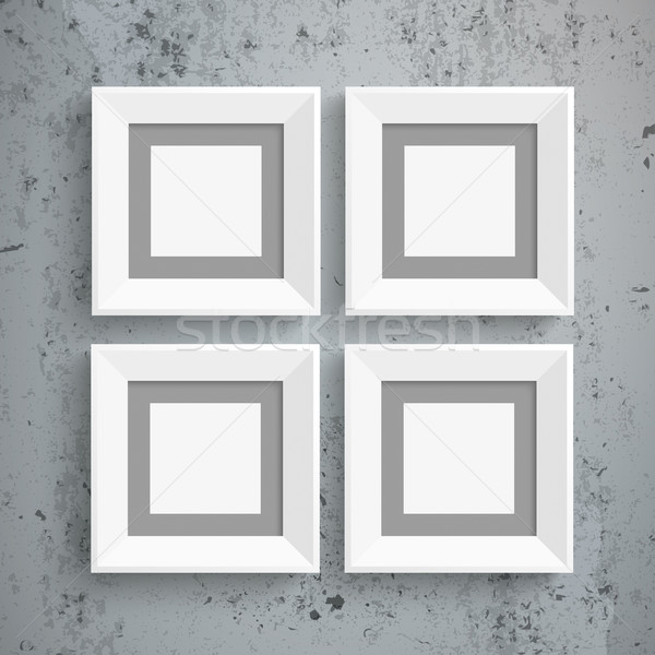 4 White Frames Concrete Stock photo © limbi007