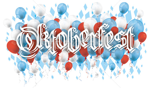 Foto stock: Oktoberfest · globos · confeti · diseno · blanco
