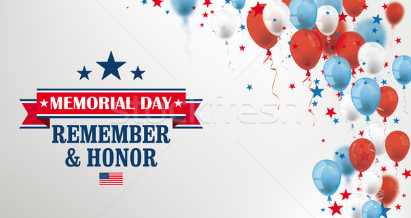 Stock photo: Memorial Day Balloons Stars USA Confetti Header