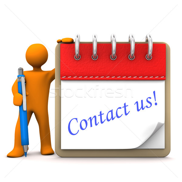 Manikin Notepad Contact Us Stock photo © limbi007