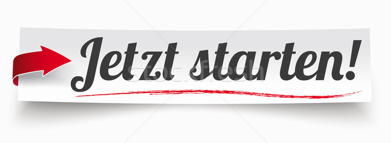 Paper Banner Red Arrow Jetzt Starten Stock photo © limbi007