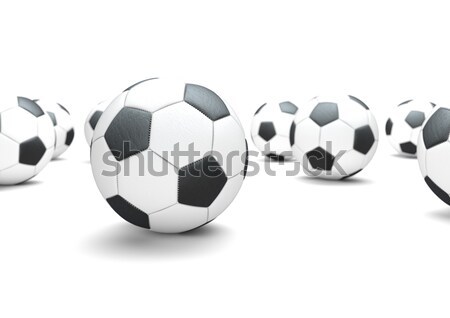 Klasik deri beyaz 3d illustration futbol spor Stok fotoğraf © limbi007