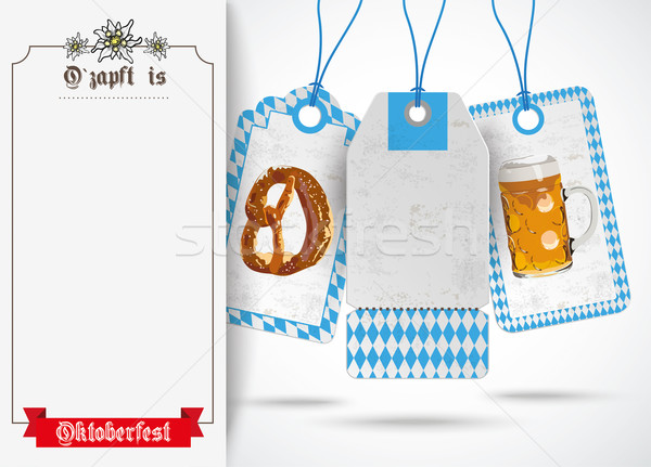 Oktoberfest Oblong Banner Ribbon Price Stickers Stock photo © limbi007