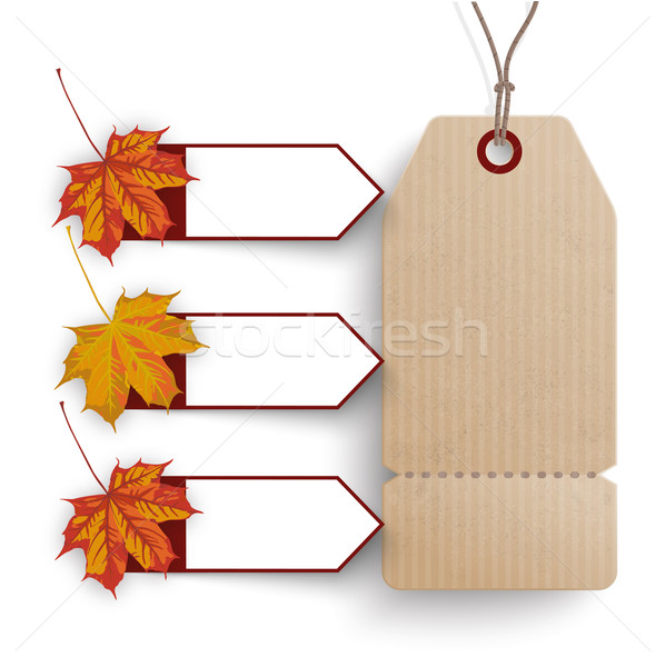 Carton Price Sticker 3 Markers Autumn Foliage Stock photo © limbi007