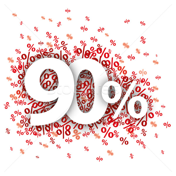 90 Red Percents Stock photo © limbi007