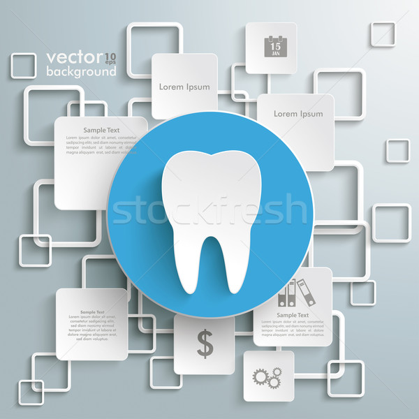 Blue Circle Tooth White Rectangles Infographic Stock photo © limbi007