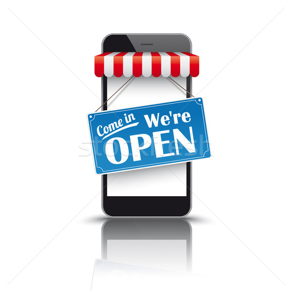 Smartphone Red Awning Open Stock photo © limbi007