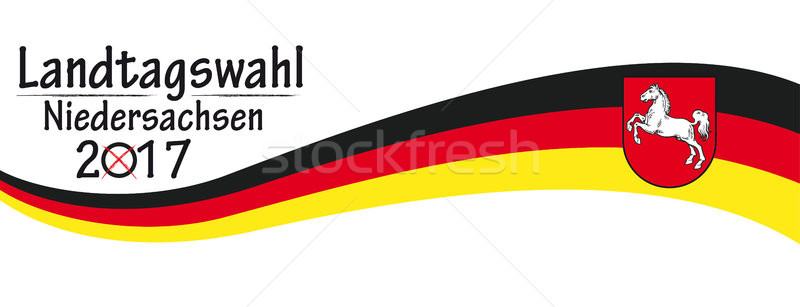 Paper Banner German Flag Landtagswahl Niedersachsen 2017 Stock photo © limbi007