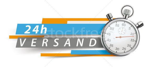 24h Versand Stopwatch Blue Orange Paper Lines Header Stock photo © limbi007