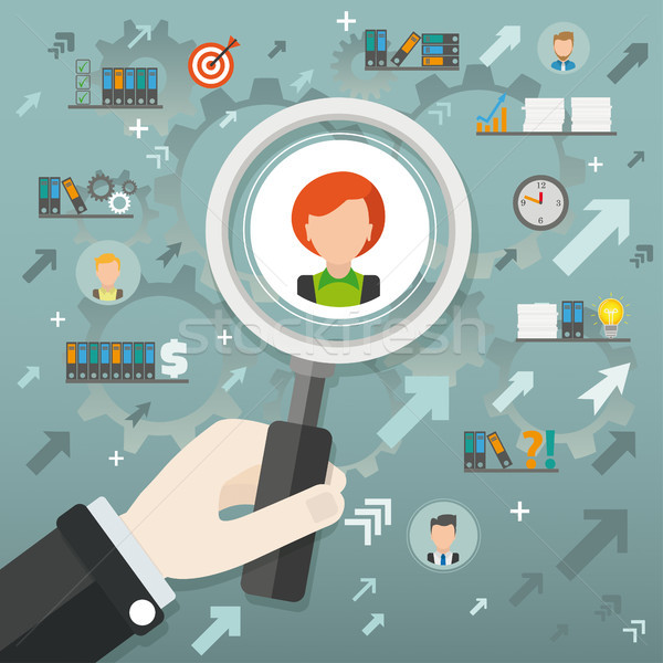 Hand Woman Loupe Successful Employee Stock photo © limbi007