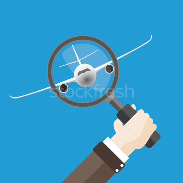 Flat Hand Loupe Flight Jet Stock photo © limbi007