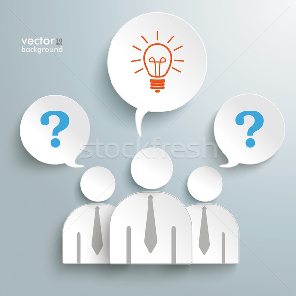 Trois papier questions idée design [[stock_photo]] © limbi007