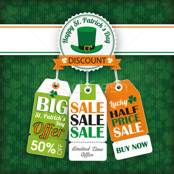 St. Patricks Day Vintage 3 Price Stickers Stock photo © limbi007