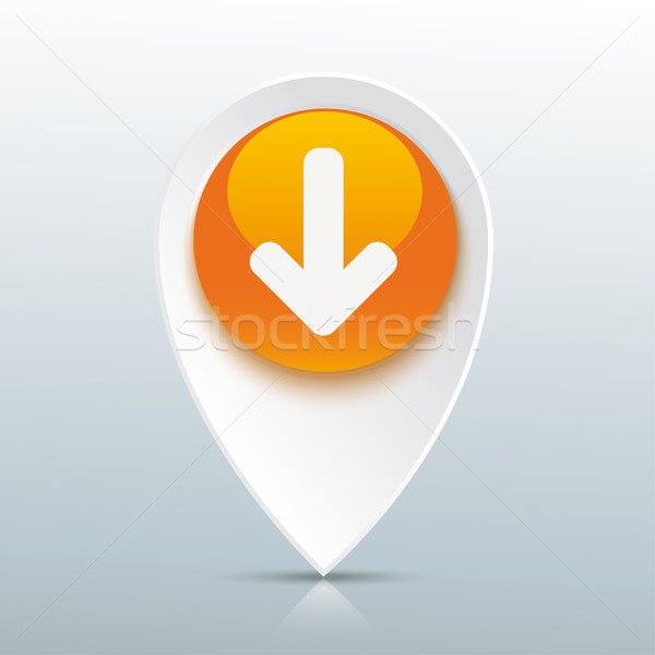 Descargar flecha naranja botón gris espejo Foto stock © limbi007