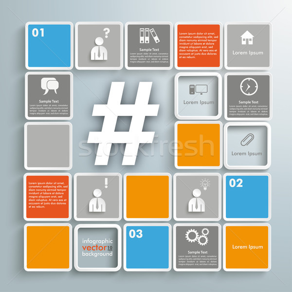 Mosaic Infographic Hashtag Stock photo © limbi007