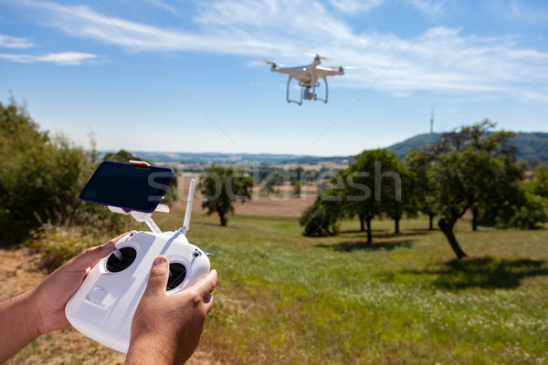 Távoli agrártudomány technológia helikopter légi légy Stock fotó © limbi007