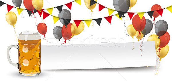 Paper Banner Buntings Balloons Germany Beer Mug Stock photo © limbi007