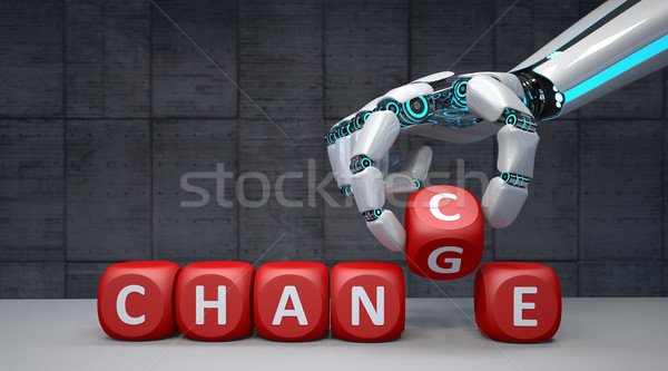 Zdjęcia stock: Robot · strony · zmian · czerwony