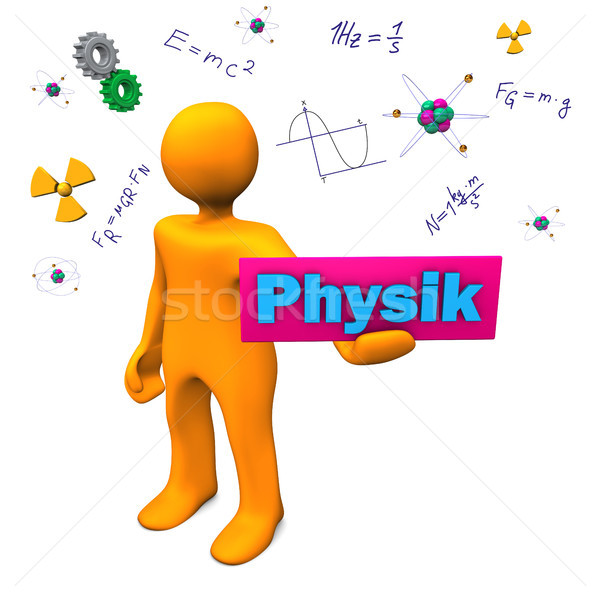 Physik orange Zeichentrickfigur Text Mann Bildung Stock foto © limbi007