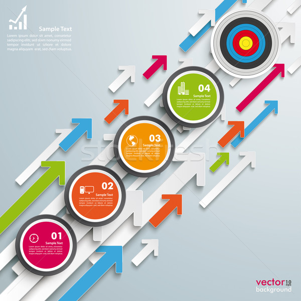 Colored Arrows Growth Circles 5 Steps Target Stock photo © limbi007