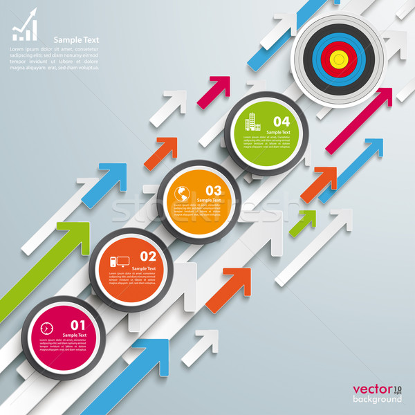 Pfeile Wachstum Kreise Schritte Ziel Stock foto © limbi007