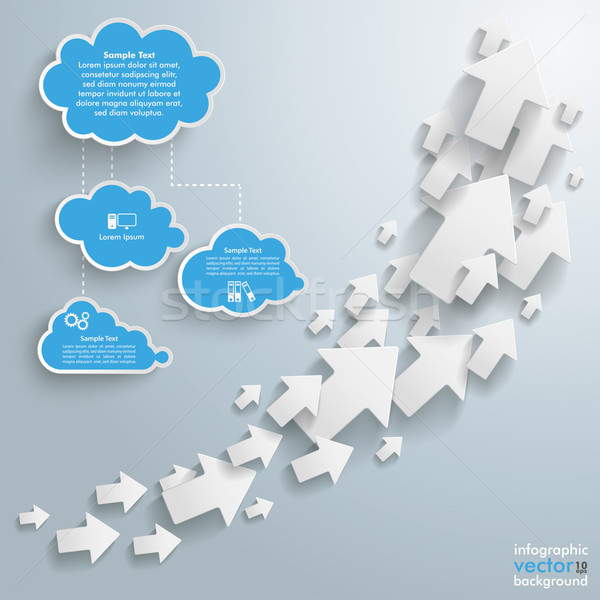 White Arrows Growth Chart Clouds Stock photo © limbi007