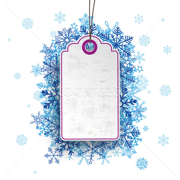 Price Sticker Blue Snowflakes Stock photo © limbi007