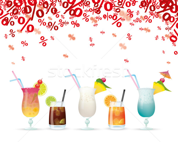 Foto d'archivio: Rosso · cocktail · confetti · bianco · eps · 10