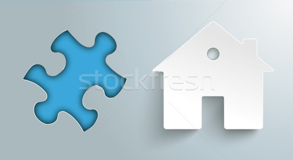 Stock photo: Puzzle Hole Paper House