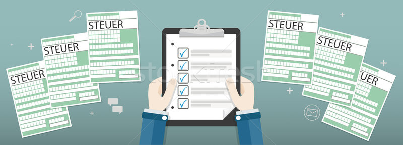 Hands Clipboard Checklist Tax Forms Steuer Stock photo © limbi007