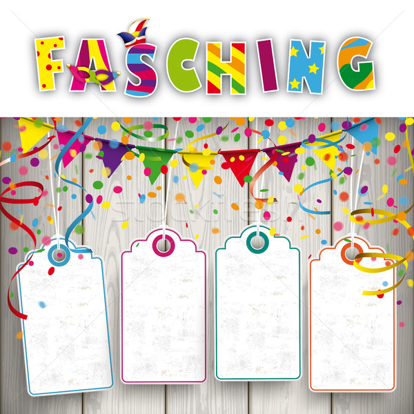 Fasching Confetti Ribbons 4 Price Stickers Stock photo © limbi007