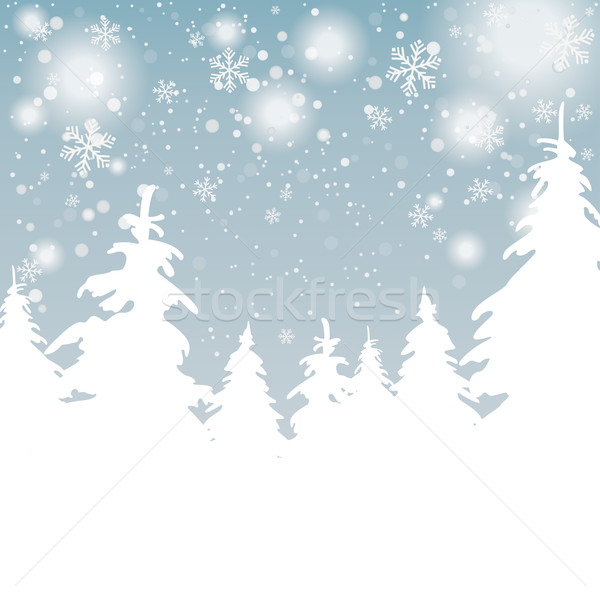 Snow Background Christmas Trees Stock photo © limbi007