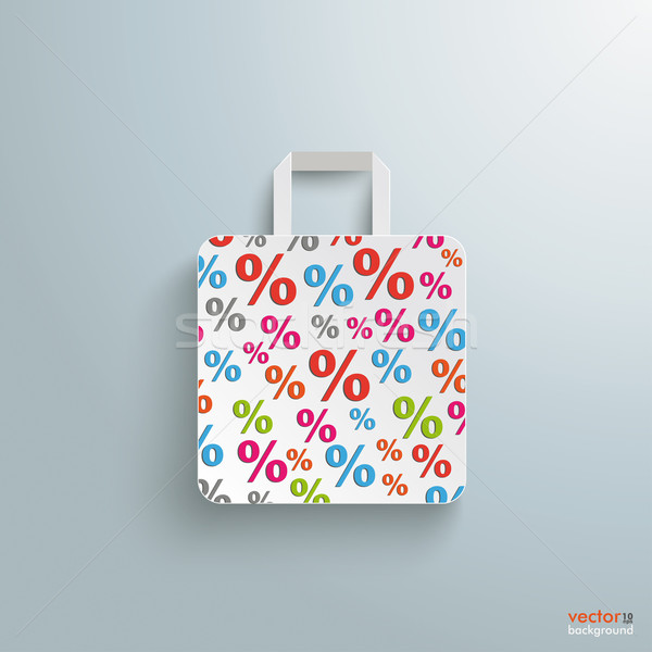 White Paper Shopping Bag Percents Stock photo © limbi007
